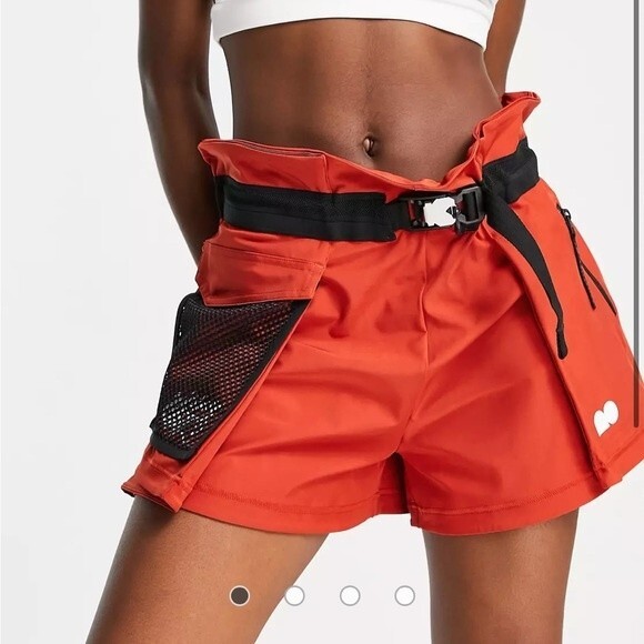 NWT Nike Tennis Shorts Naomi Osaka Utility Belted Orange Nylon Spandex Mesh L - Picture 4 of 16
